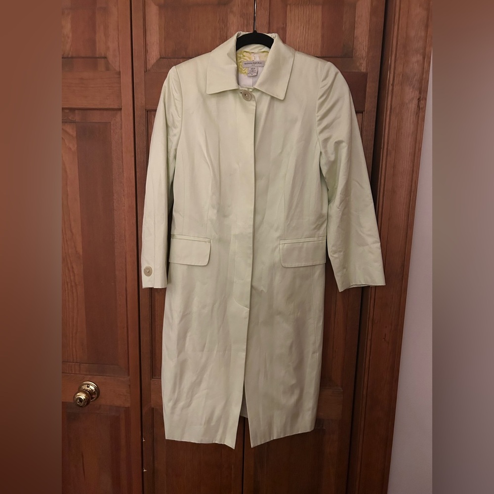 Banana Republic Women’s Vintage Sz M Green Y2K/Early 2000s/Early 00s Trench Coat